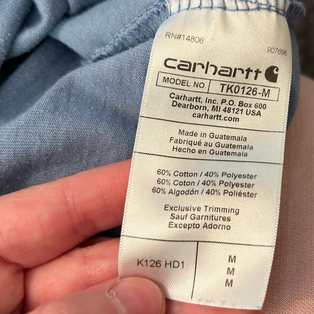 Carhartt Carbon Heather Loose Fit Pocket Long Sleeve Tee M Thrashed Streetwear - Picture 7 of 10